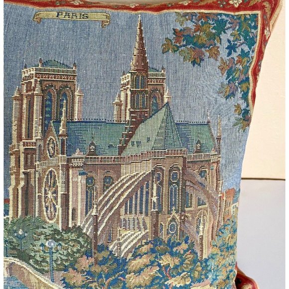 Paris Large European Tapestry Cushion Pillow Cover Home Decor 18x18" no Infill - Picture 2 of 13